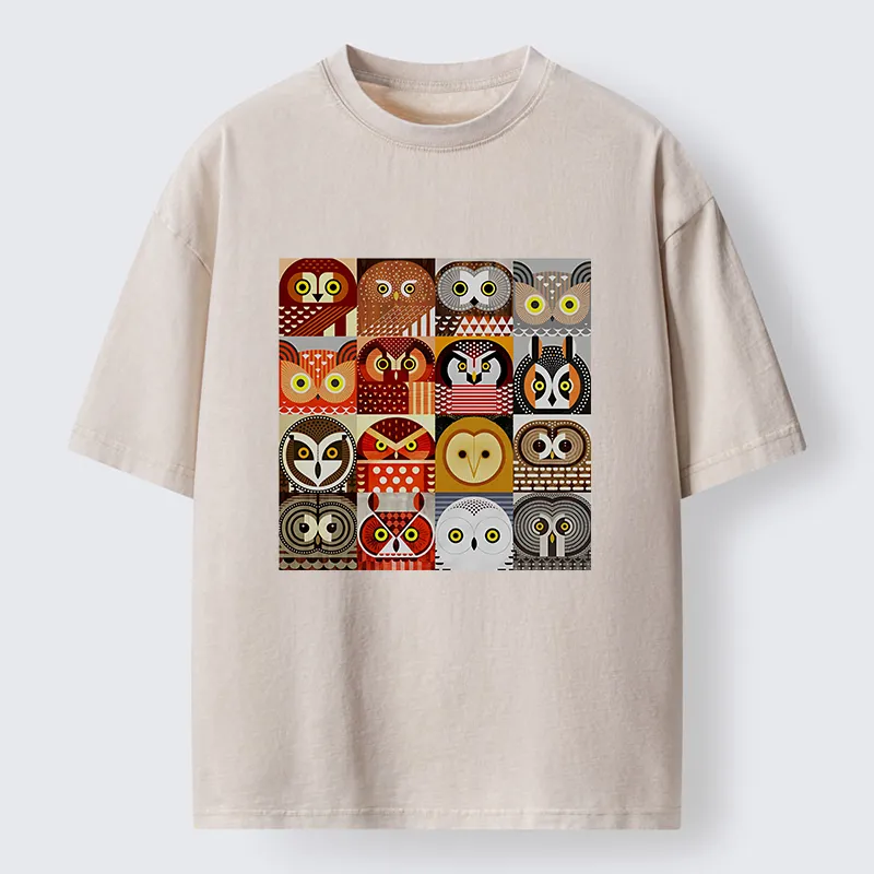 Tokyo-Tiger All Kinds Of Owls Washed T-Shirt