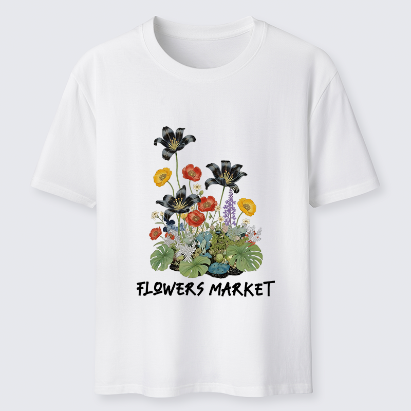 Tokyo-Tiger Beautiful Flowers Market Classic T-Shirt