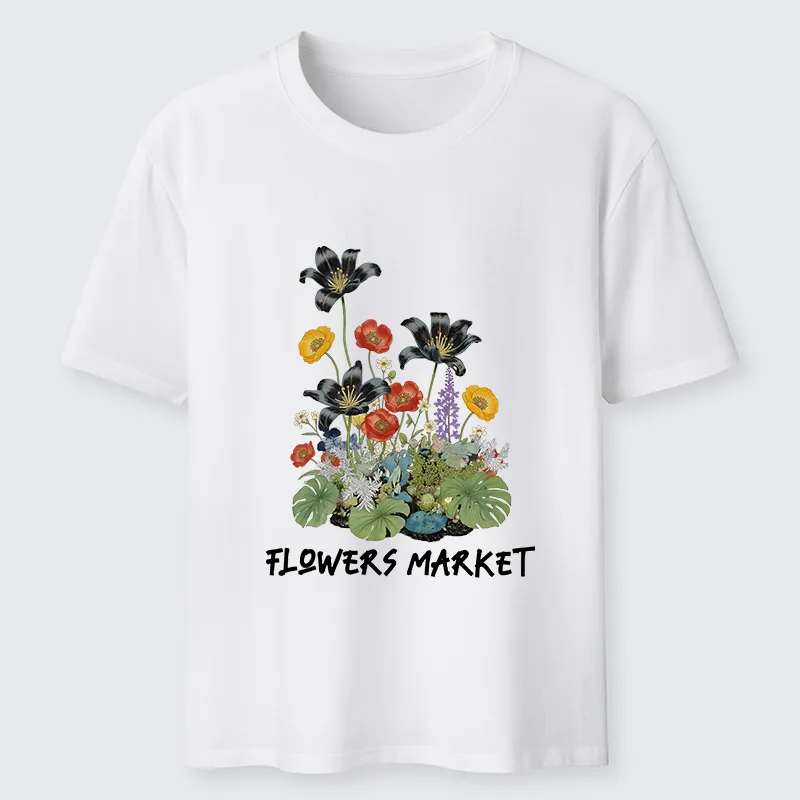 Tokyo-Tiger Beautiful Flowers Market Classic T-Shirt
