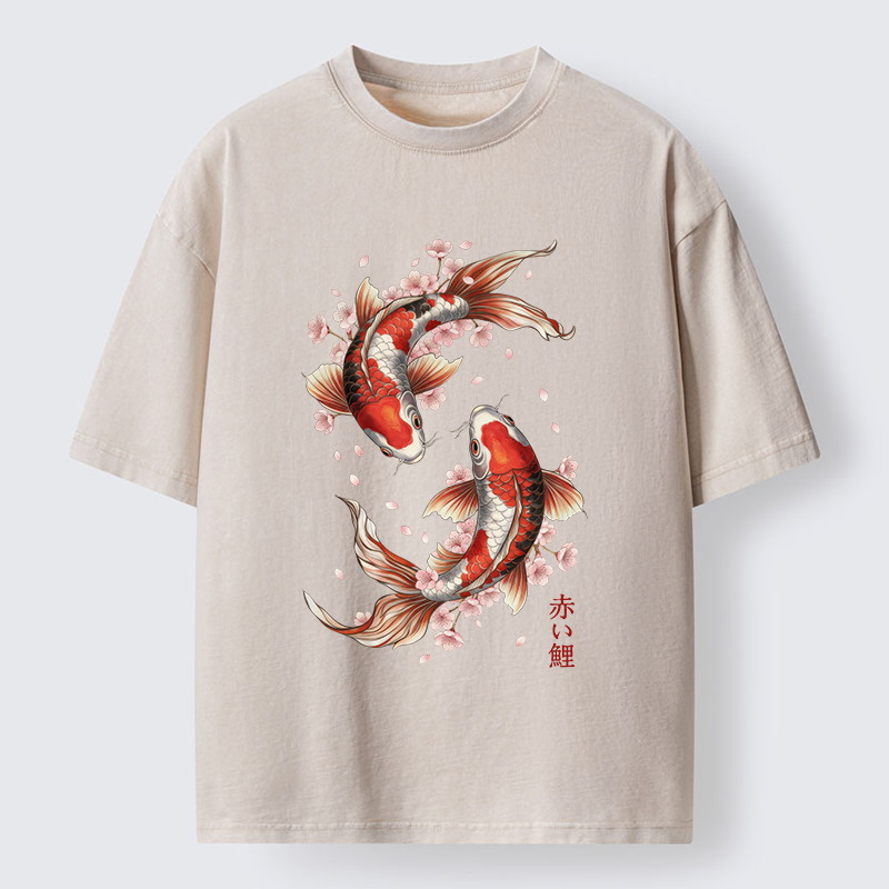 Tokyo-Tiger Twin Koi Washed T-Shirt