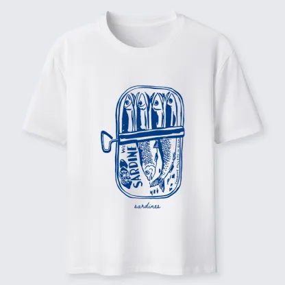 Tokyo-Tiger Woodcut Sardines Classic T-Shirt