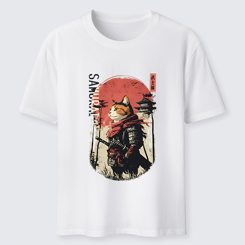 Tokyo-Tiger Lonely Cat Japanese Samurai Classic T-Shirt