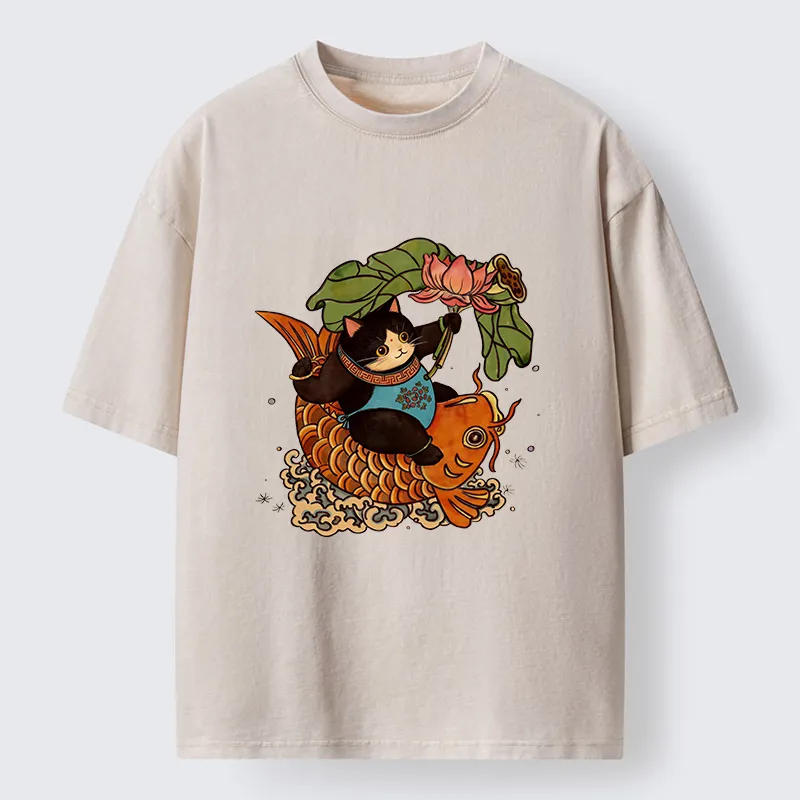 Tokyo-Tiger Chinese New Year Cat Washed T-Shirt