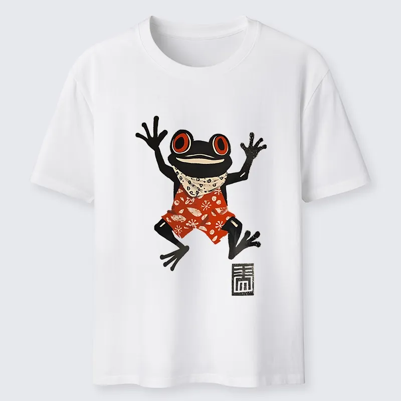 Tokyo-Tiger Japanese Happy Frog Ukiyoe Classic T-Shirt