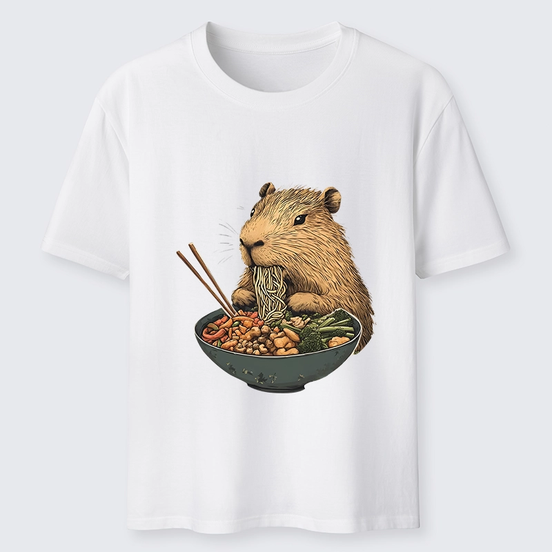 Tokyo-Tiger Capybara Eating Ramen Funny Classic T-Shirt