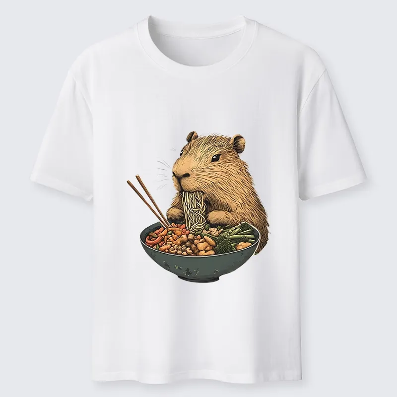 Tokyo-Tiger Capybara Eating Ramen Funny Classic T-Shirt