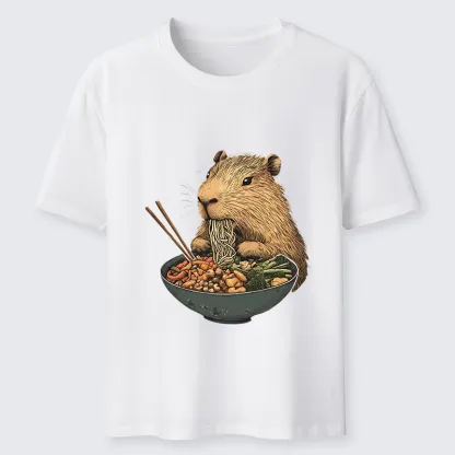 Tokyo-Tiger Capybara Eating Ramen Funny Classic T-Shirt