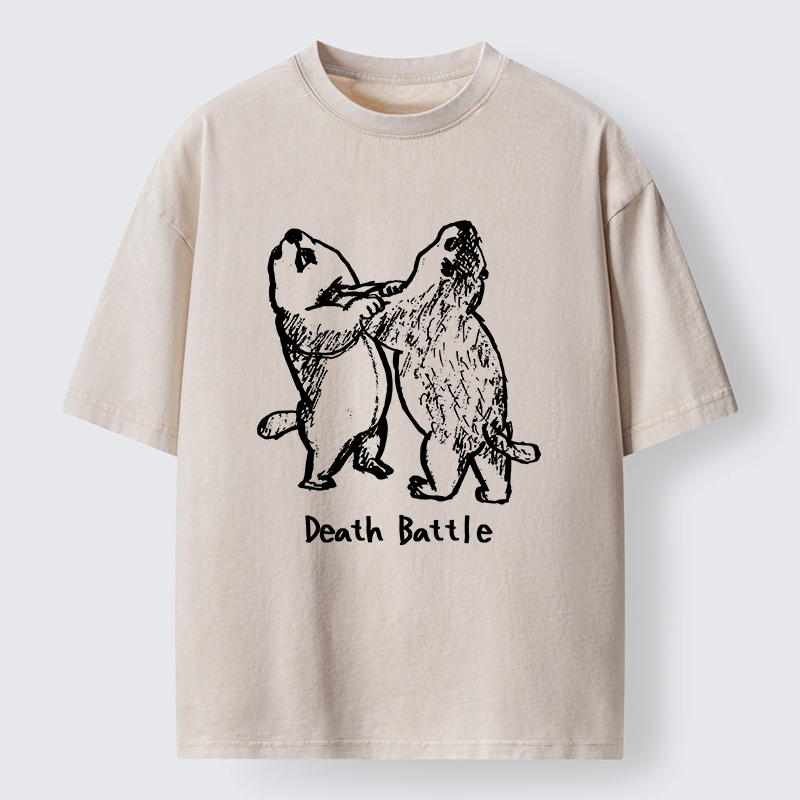 Tokyo-Tiger Groundhog Fighting Washed T-Shirt