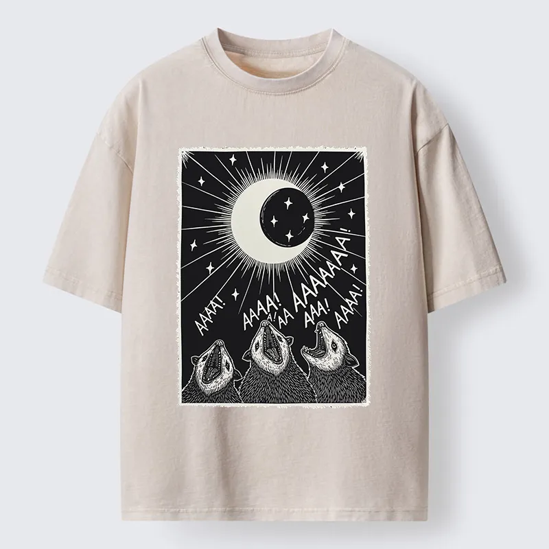 Tokyo-Tiger Howling Opossum Washed T-Shirt