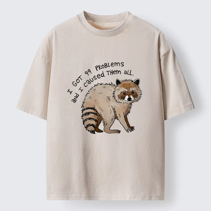 Tokyo-Tiger Raccoon Funny Meme Washed T-Shirt