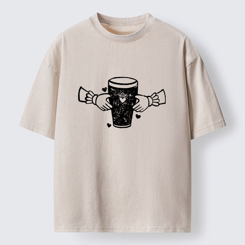 Tokyo-Tiger Drinking Together Washed T-Shirt