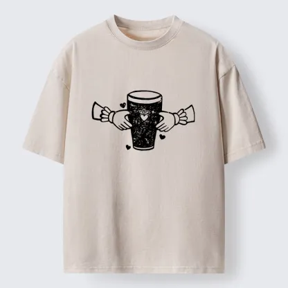 Tokyo-Tiger Drinking Together Washed T-Shirt