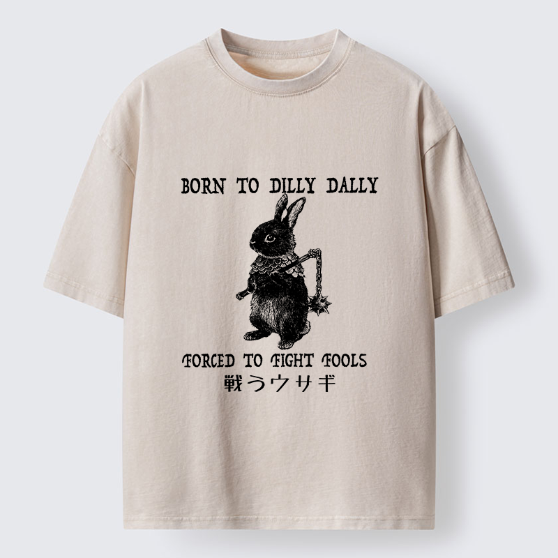 Tokyo-Tiger Fighting Rabbits Washed T-Shirt