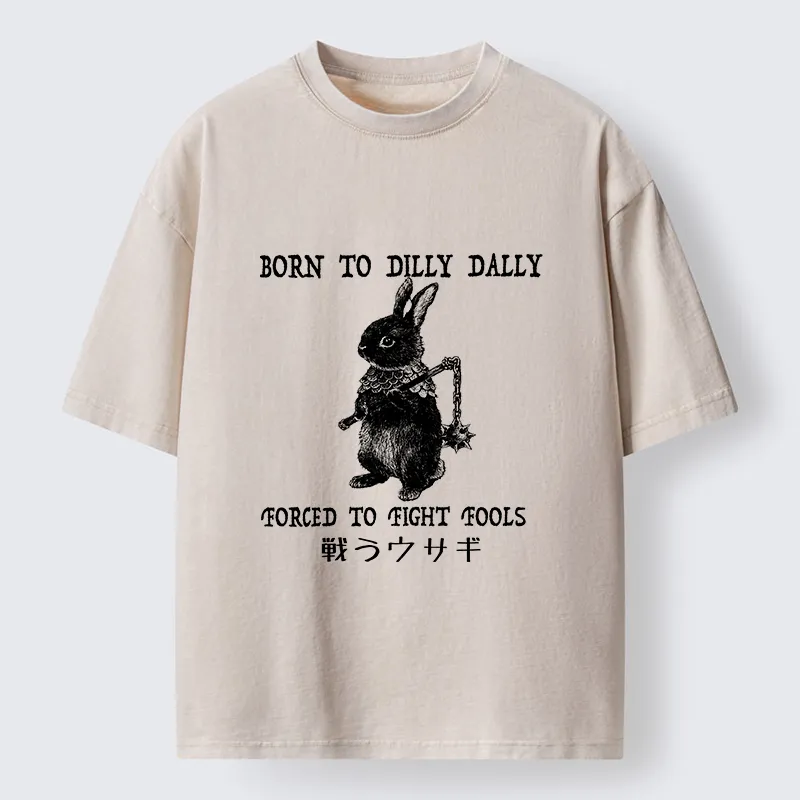 Tokyo-Tiger Fighting Rabbits Washed T-Shirt Sale