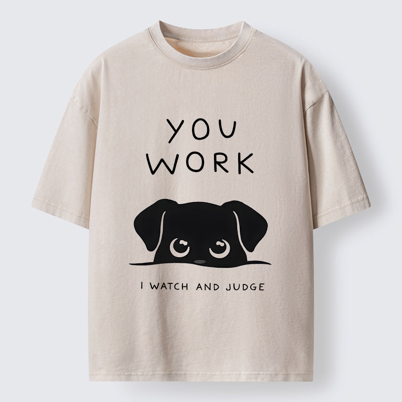 Tokyo-Tiger Dog Watching You Washed T-Shirt