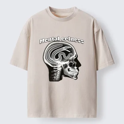 Tokyo-Tiger Mental Eelness Funny Washed T-Shirt