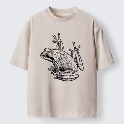 Tokyo-Tiger Frogs Lying On Clothes Washed T-Shirt