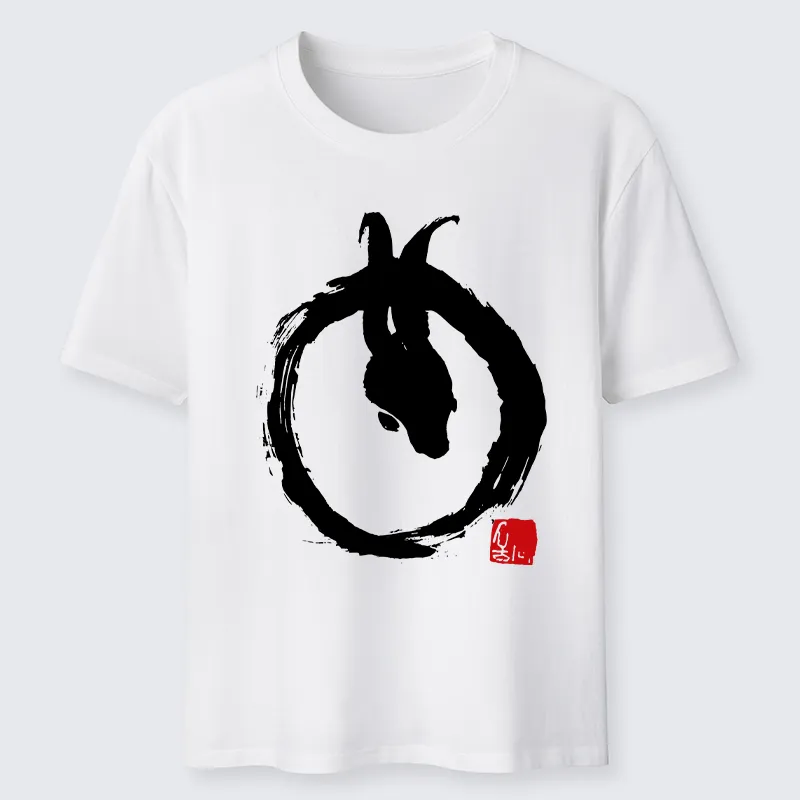 Tokyo-Tiger Ink Painting Zen Enso Rabbit Classic T-Shirt