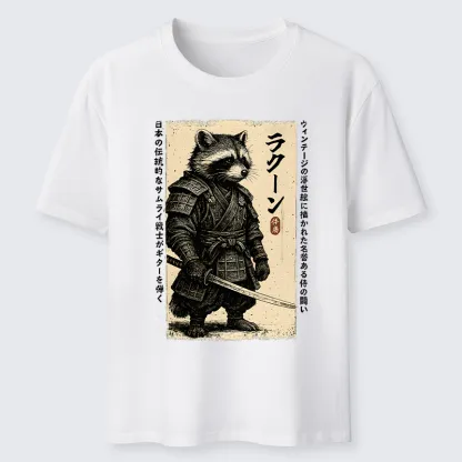 Tokyo-Tiger Raccoon Japanese Samurai Classic T-Shirt