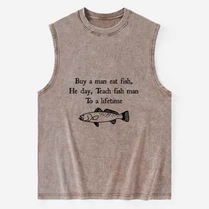 Tokyo-Tiger Man Eat Fish Meme Washed Tank