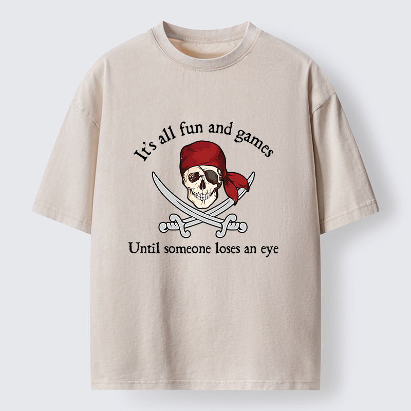 Tokyo-Tiger Humorous Pirates Washed T-Shirt