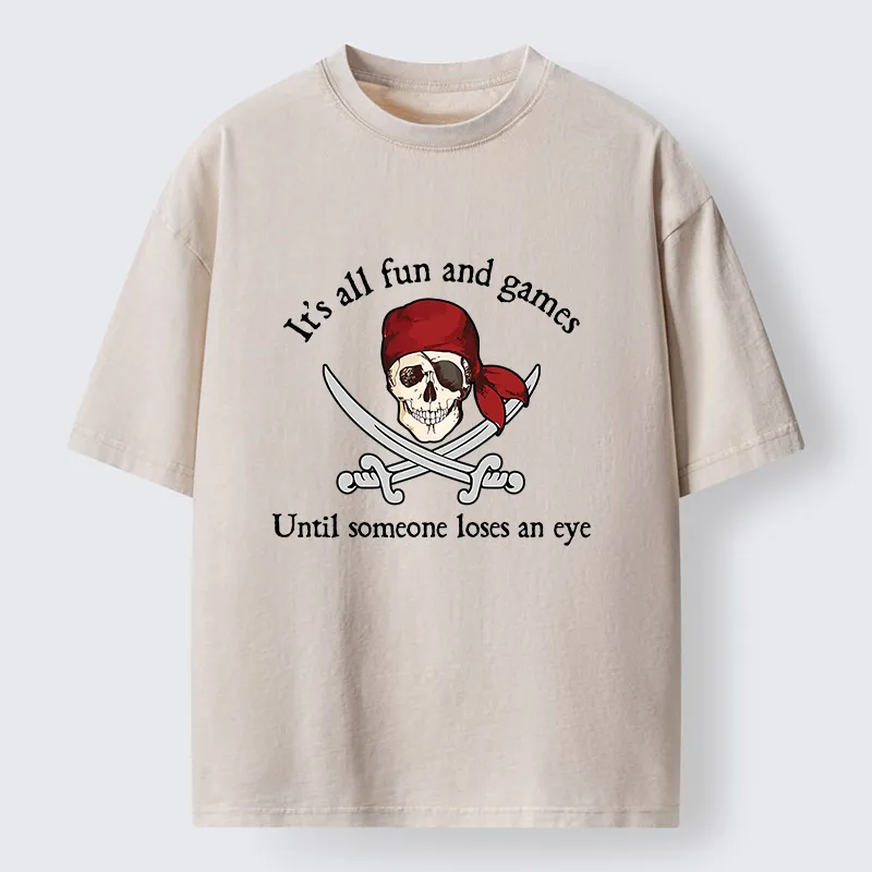 Tokyo-Tiger Humorous Pirates Washed T-Shirt