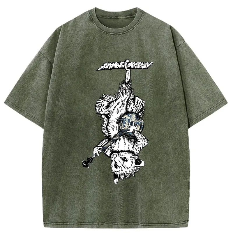 Tokyo-Tiger Possum Plays The Banjo Washed T-Shirt