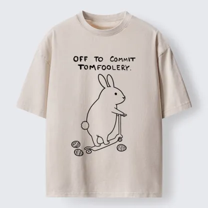 Tokyo-Tiger Rabbit Goes To Play Pranks Washed T-Shirt