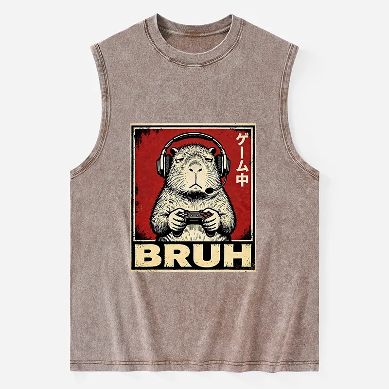 Tokyo-Tiger Funny Capybara Playing Games Washed Tank