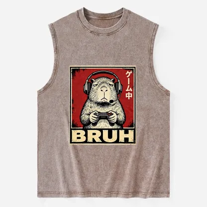 Tokyo-Tiger Funny Capybara Playing Games Washed Tank