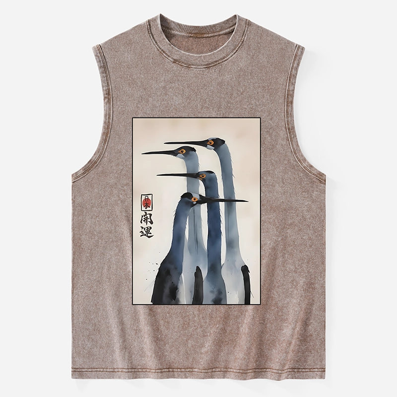 Tokyo-Tiger Retro Sandhill Crane Washed Tank