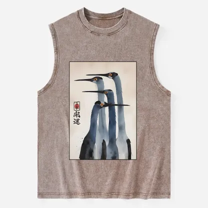 Tokyo-Tiger Retro Sandhill Crane Washed Tank