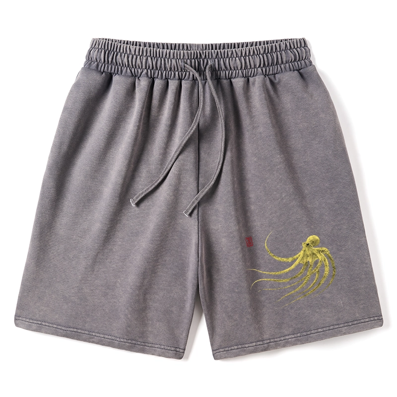 Tokyo-Tiger Retro Octopus Japanese Washed Shorts