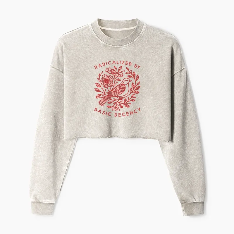 Tokyo-Tiger Pigeon That Was Moved Washed Crop Sweatshirt