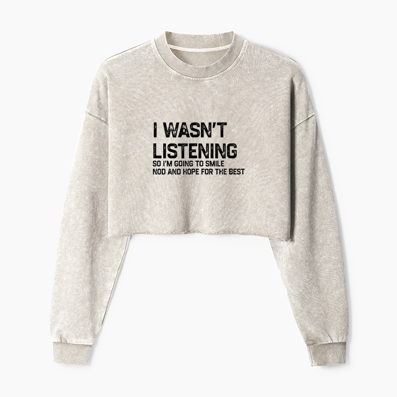 Tokyo-Tiger Indifferent To Everything Washed Crop Sweatshirt