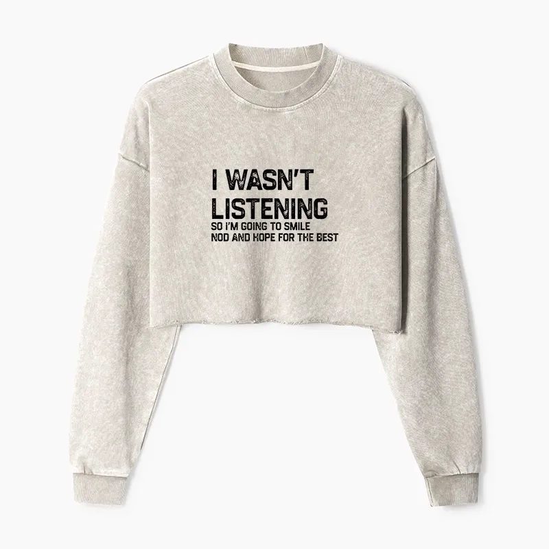 Tokyo-Tiger Indifferent To Everything Washed Crop Sweatshirt