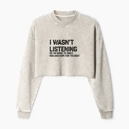 Tokyo-Tiger Indifferent To Everything Washed Crop Sweatshirt