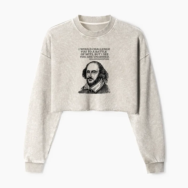 Tokyo-Tiger Your Intelligence Is Inferior To Mine Washed Crop Sweatshirt