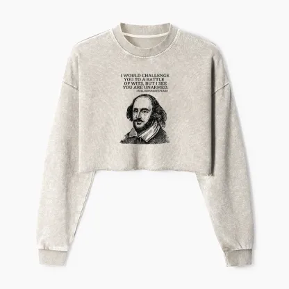 Tokyo-Tiger Your Intelligence Is Inferior To Mine Washed Crop Sweatshirt