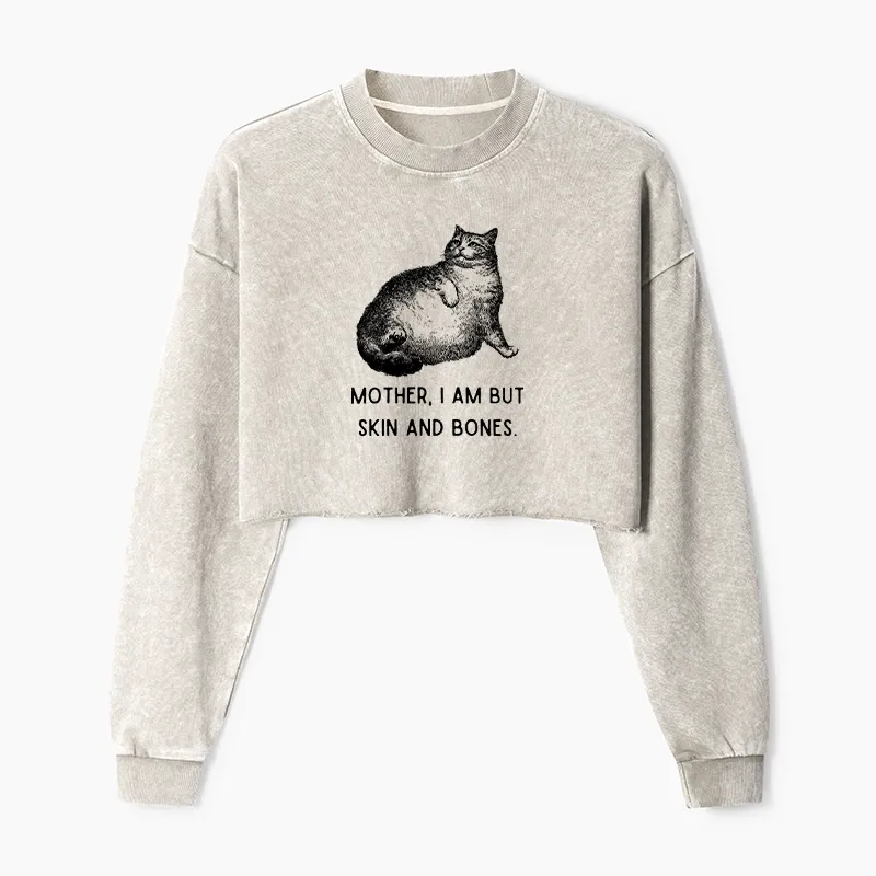 Tokyo-Tiger Skin & Bones Cat Washed Crop Sweatshirt Sale