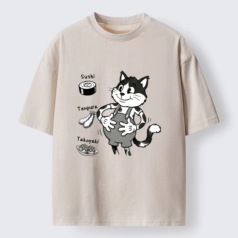 Tokyo-Tiger Cute Cat That's Full Washed T-Shirt