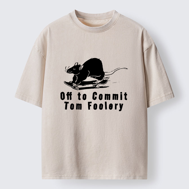 Tokyo-Tiger Mischievous Rat Washed T-Shirt