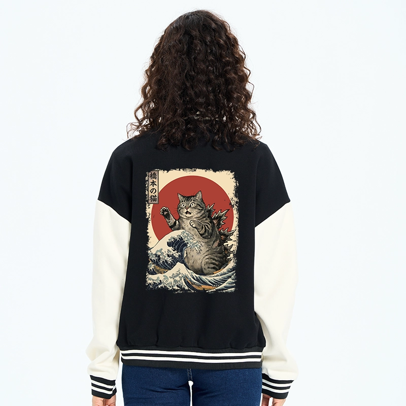 Tokyo-Tiger Catzilla Is Causing Destruction Embroidery Varsity Jacket