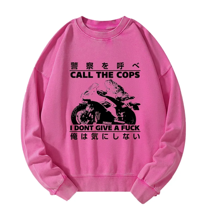 Tokyo-Tiger Funny Frog Riding A Motorcycle Washed Sweatshirt