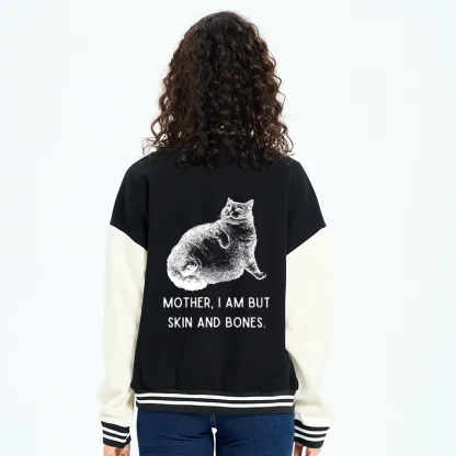 Tokyo-Tiger Skin & Bones Cat Embroidery Varsity Jacket