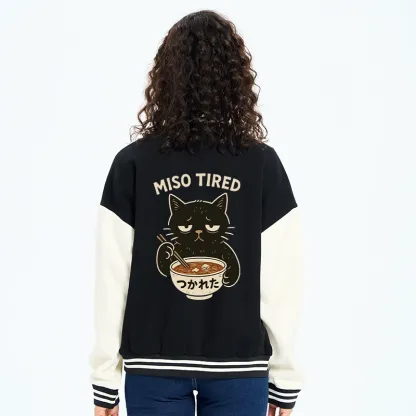 Tokyo-Tiger I’m So Tired Embroidery Varsity Jacket