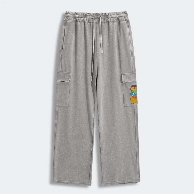 Tokyo-Tiger Colorful Capybaras Washed Utility Sweatpants Sale