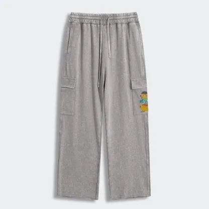 Tokyo-Tiger Colorful Capybaras Washed Utility Sweatpants