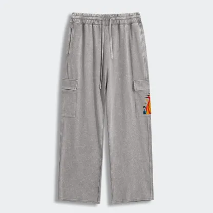 Tokyo-Tiger Various Types Of Cranes Washed Utility Sweatpants