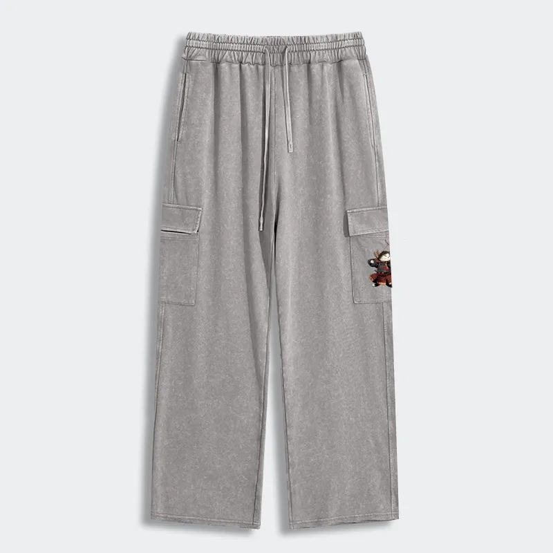 Tokyo-Tiger Kyudo Samurai Cat Washed Utility Sweatpants Sale